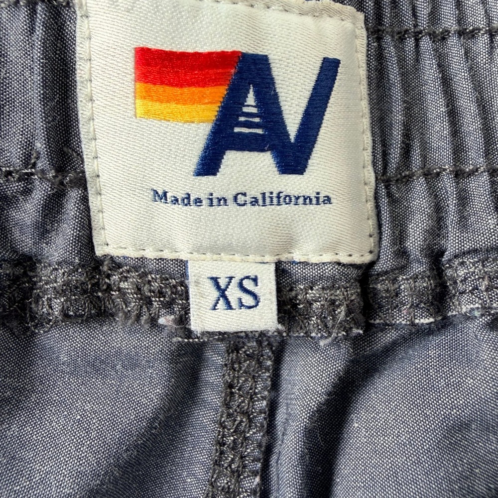 Aviator Nation 5 Stripe Shorts XS Dark Gray Mini Lounge Retro Athletic Luxury - Picture 4 of 5